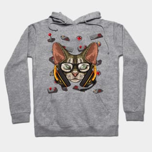 Gamer Devon Rex Gaming Cat Video Game Player Boys Kids Hoodie